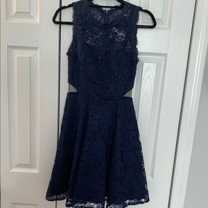Navy Blue Lace Xscape Dress Size 4
